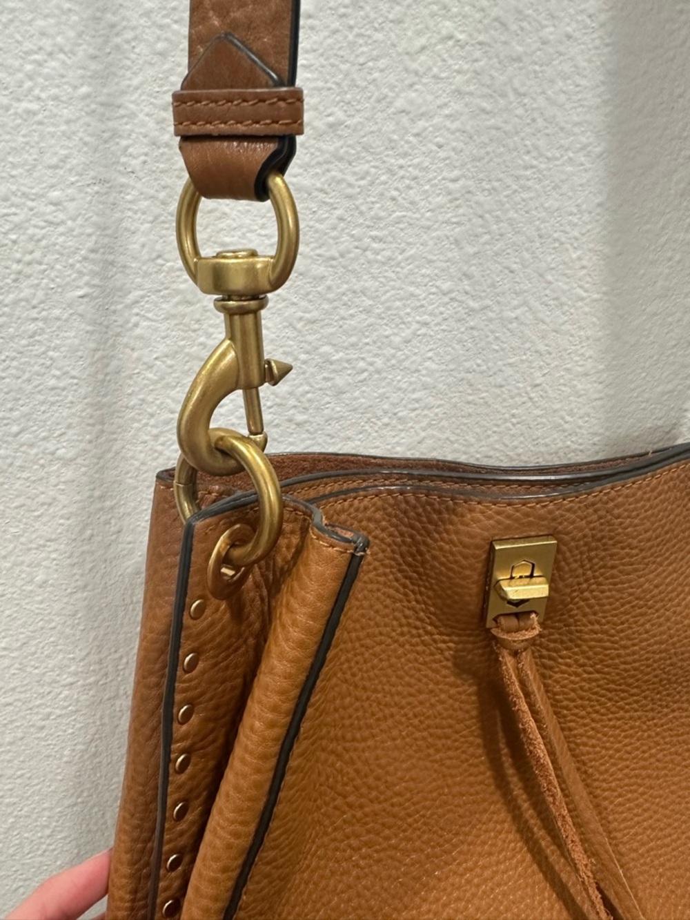 Rebecca Minkoff Darren Shoulder Bag Caramello VGUC tan leather crossbody purse - Picture 8 of 12